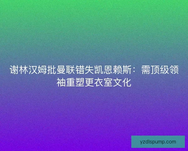 谢林汉姆批曼联错失凯恩赖斯：需顶级领袖重塑更衣室文化