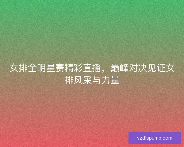 女排全明星赛精彩直播，巅峰对决见证女排风采与力量