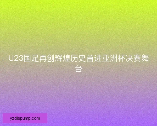 U23国足再创辉煌历史首进亚洲杯决赛舞台