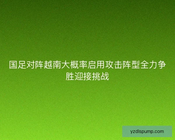 国足对阵越南大概率启用攻击阵型全力争胜迎接挑战